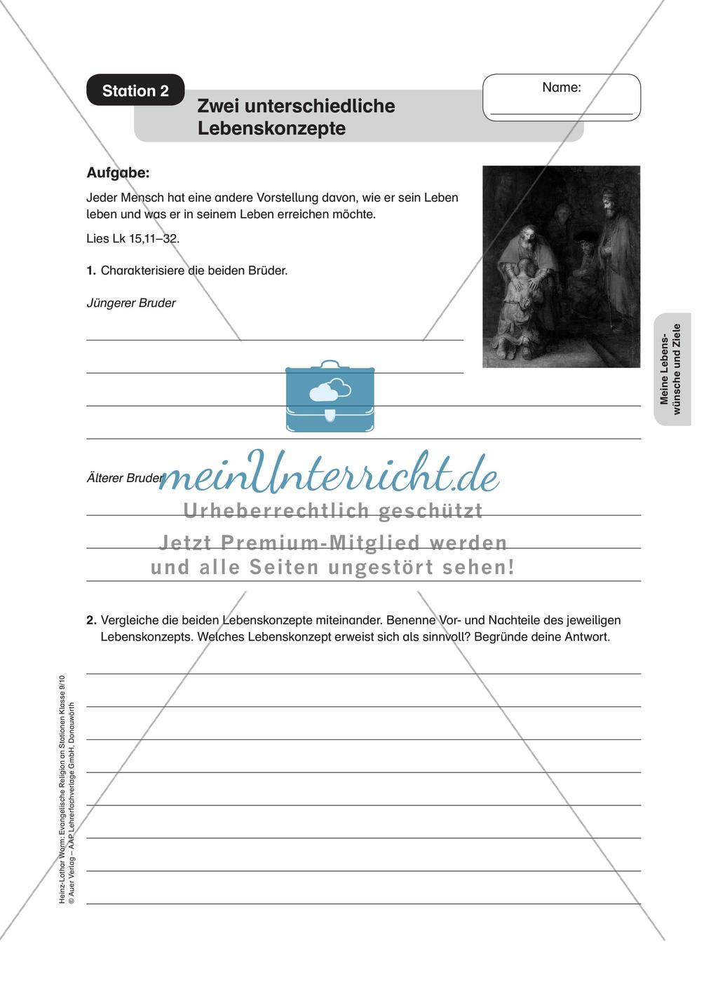 Evangelische Religion an Stationen: Lebenswünsche und Ziele Preview 4