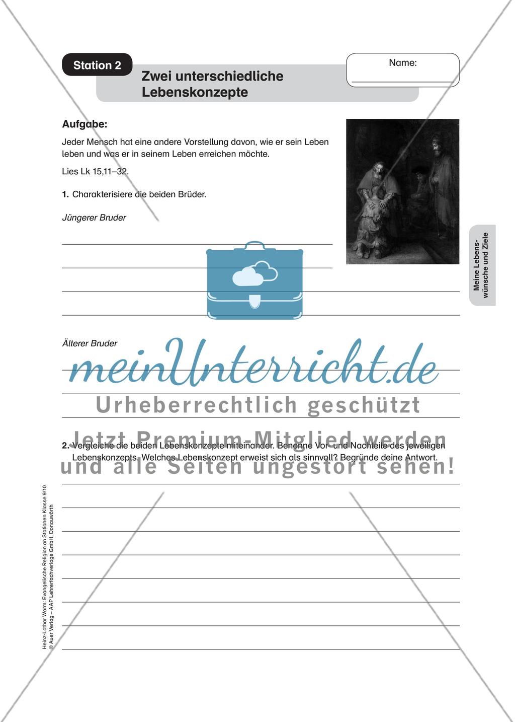 Evangelische Religion an Stationen: Lebenswünsche und Ziele Preview 4