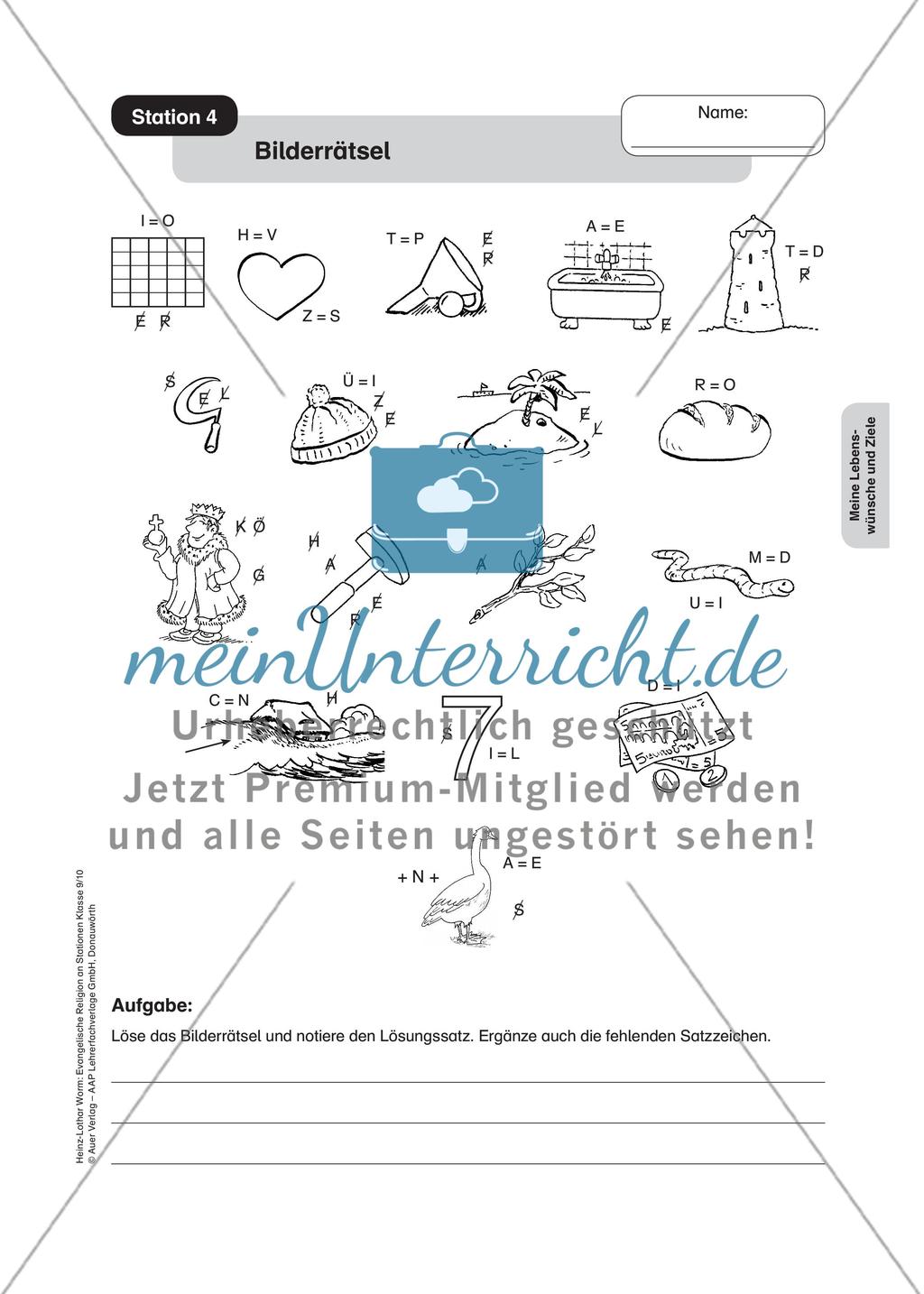 Evangelische Religion an Stationen: Lebenswünsche und Ziele Preview 6