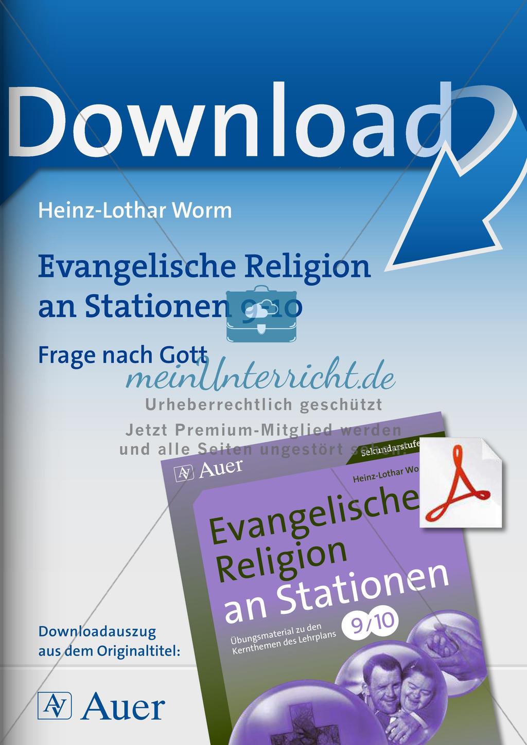 Evangelische Religion an Stationen: Frage nach Gott Preview 1