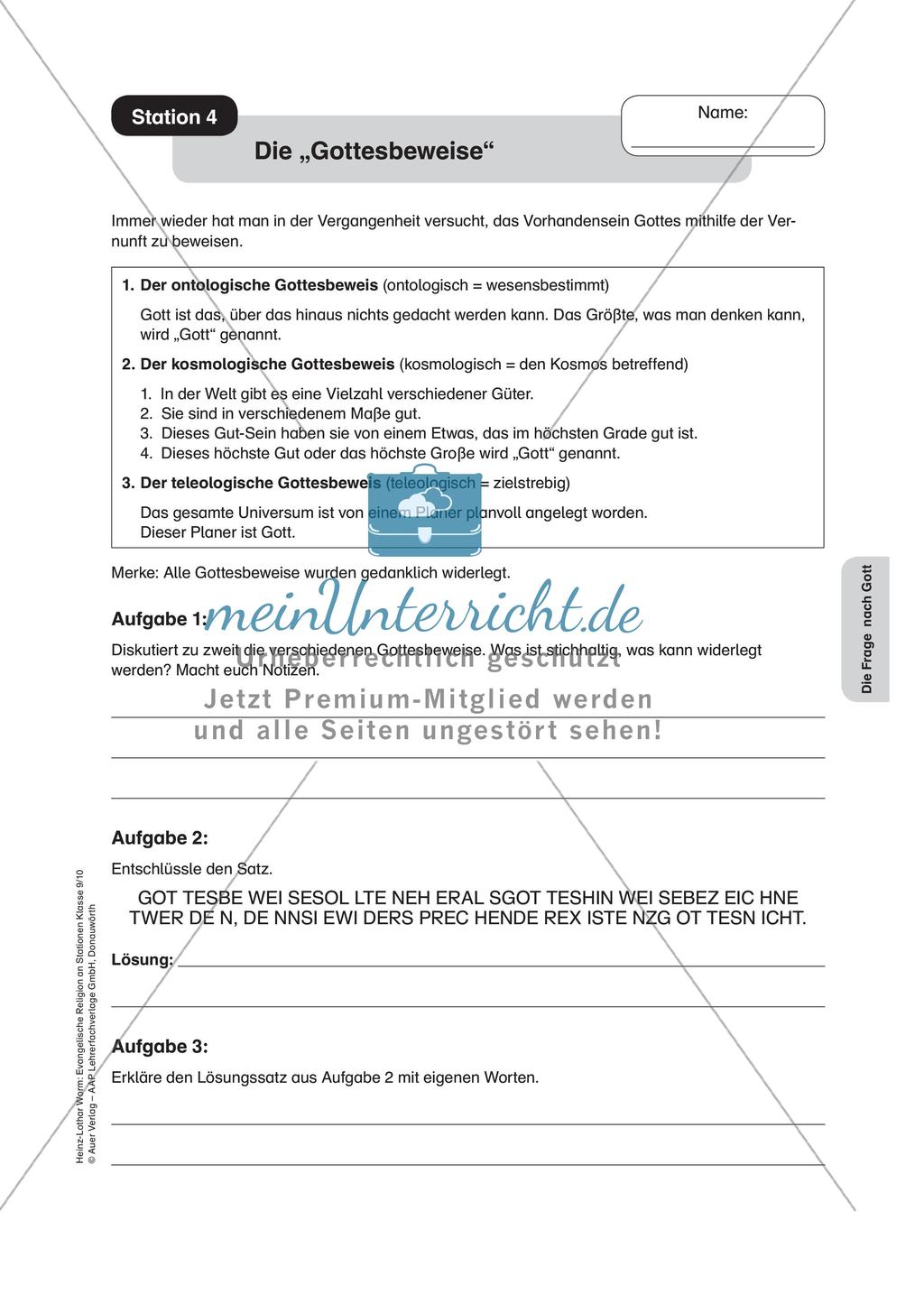 Evangelische Religion an Stationen: Frage nach Gott Preview 6