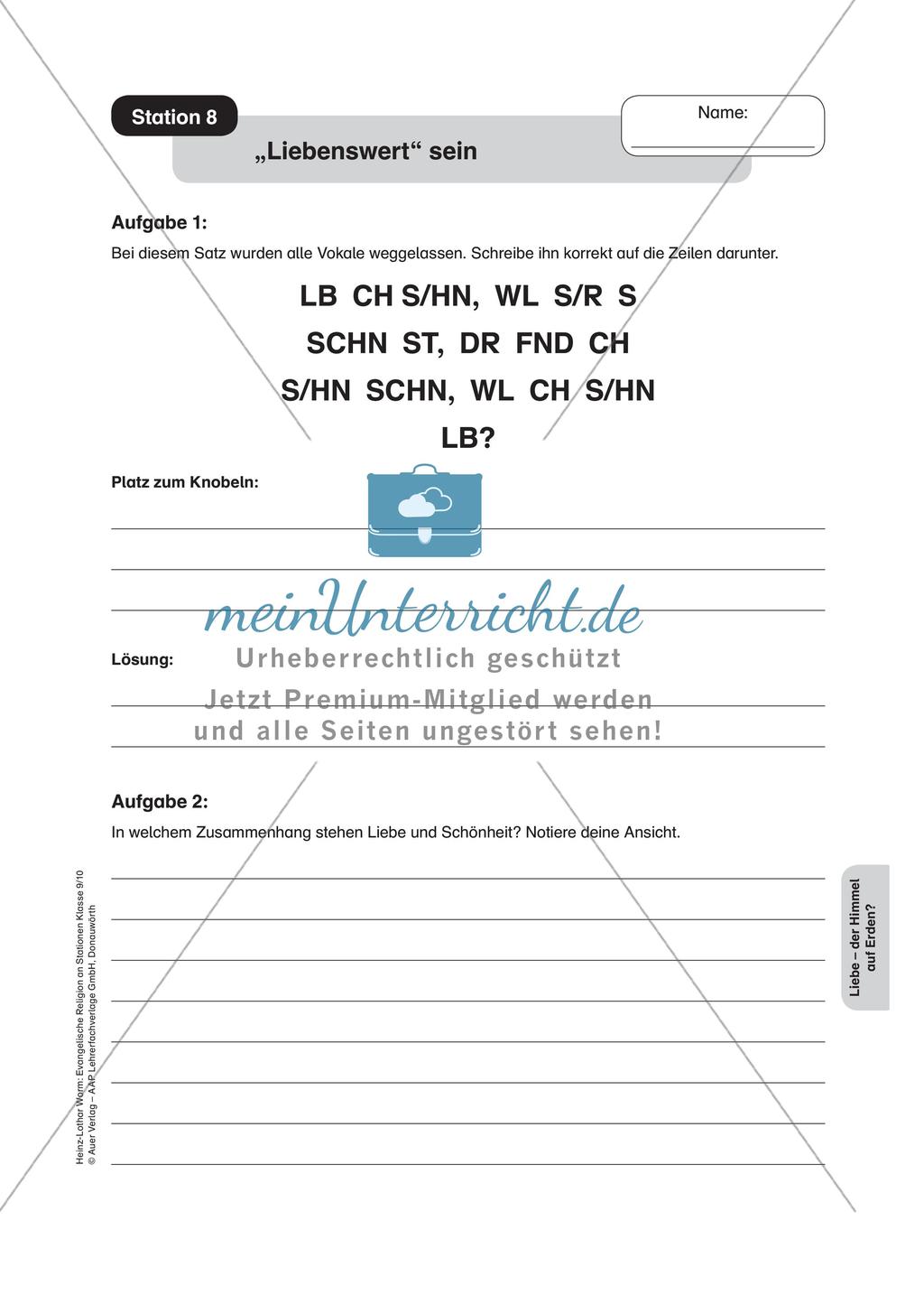 Evangelische Religion an Stationen: Liebe Preview 10