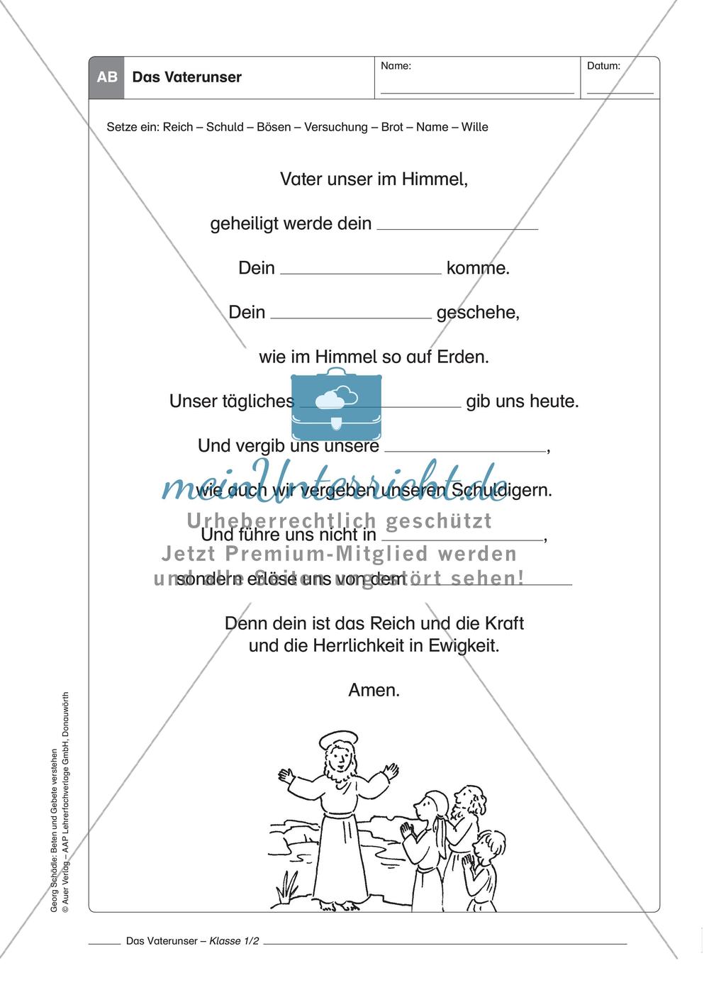 Beten und Gebete verstehen: Klasse 1/2 Preview 14