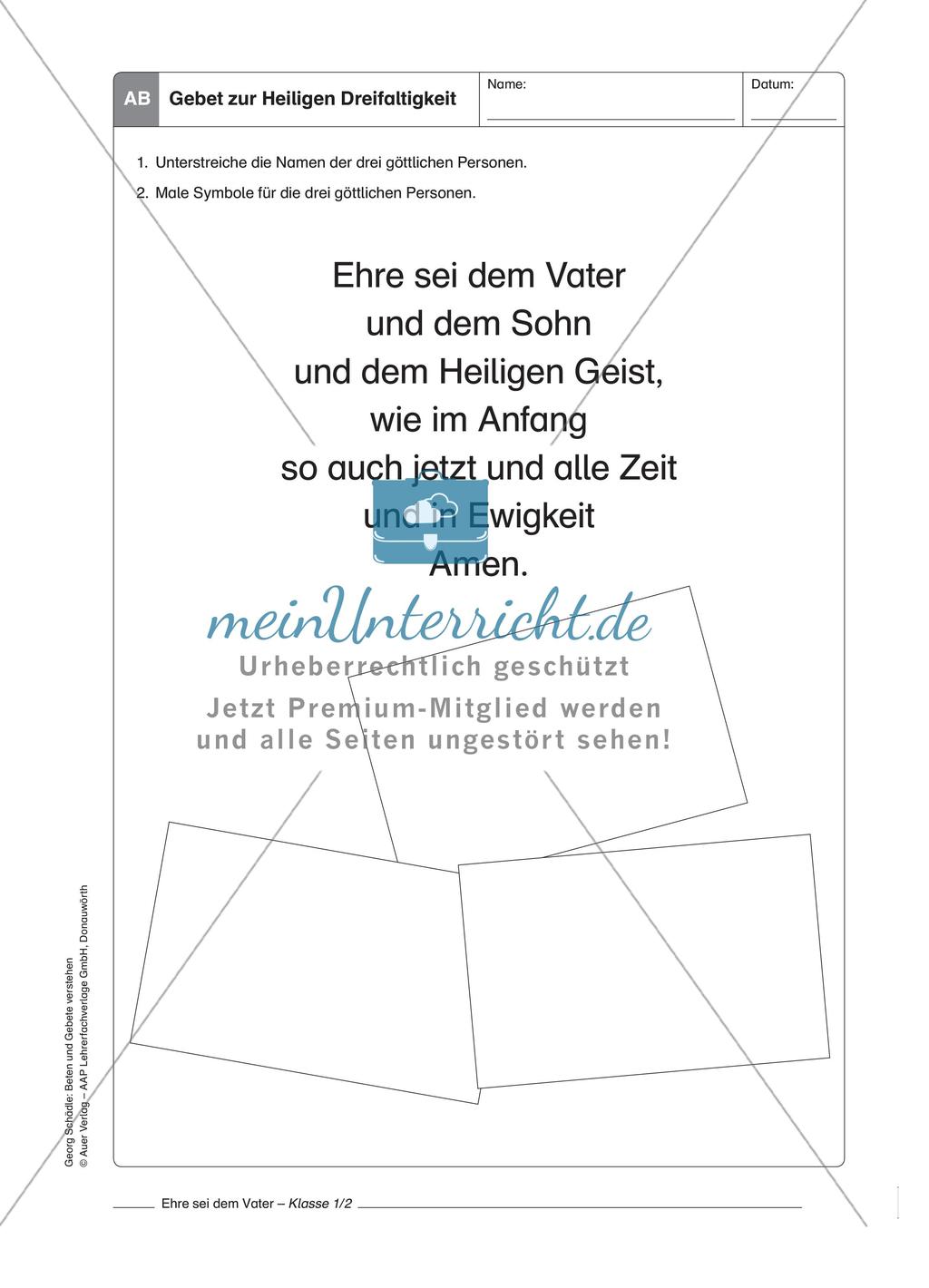 Beten und Gebete verstehen: Klasse 1/2 Preview 18