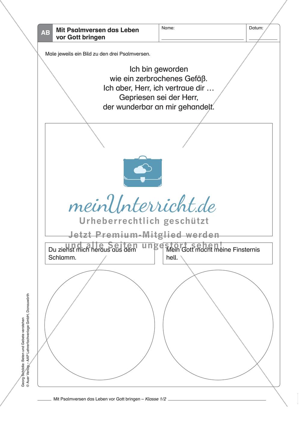 Beten und Gebete verstehen: Klasse 1/2 Preview 24