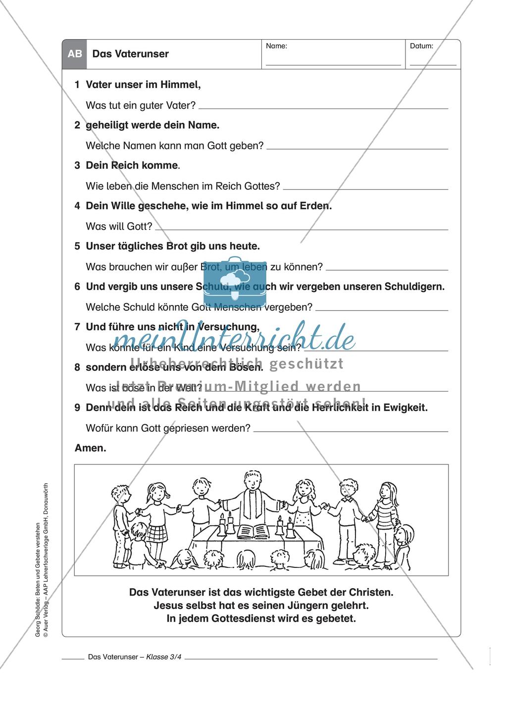 Beten und Gebete verstehen: Klasse 3/4 Preview 14