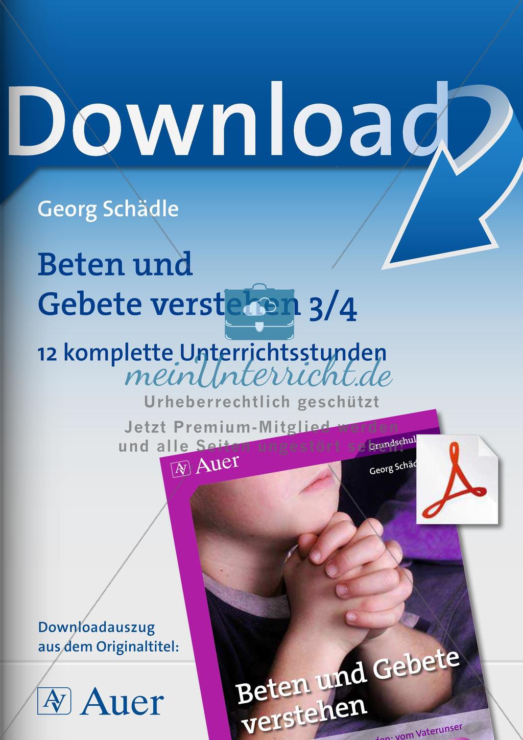 Beten und Gebete verstehen: Klasse 3/4 Preview 1