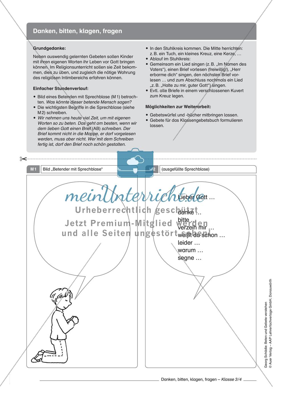Beten und Gebete verstehen: Klasse 3/4 Preview 7