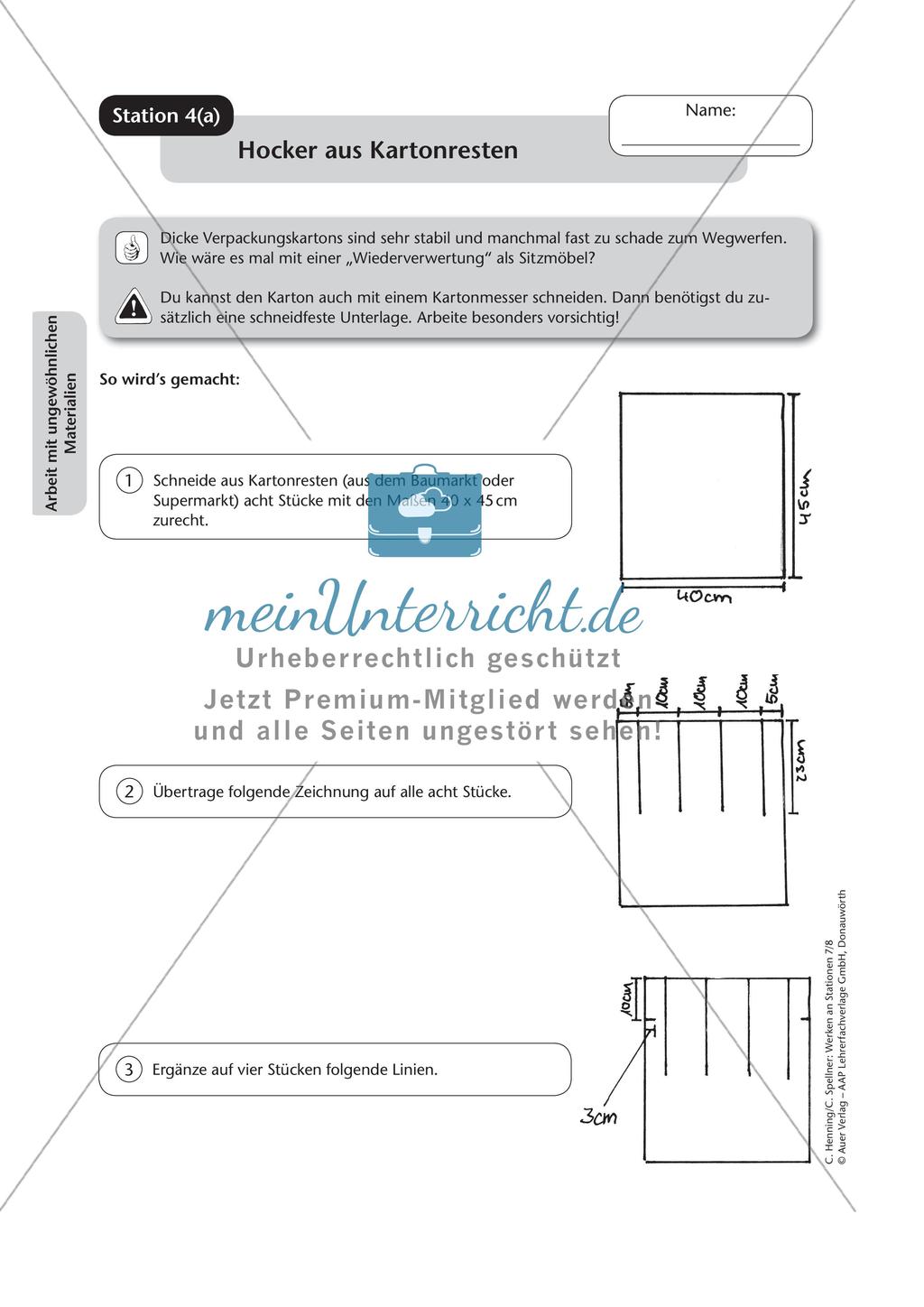 Werken an Stationen: Ungewöhnliche Materialien Preview 12
