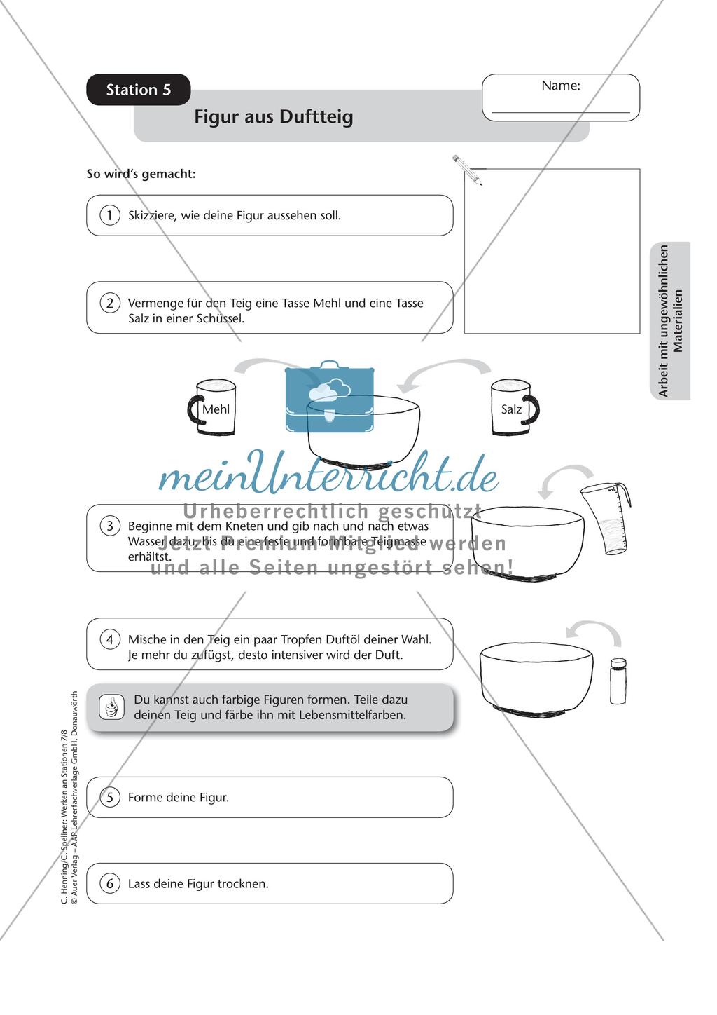 Werken an Stationen: Ungewöhnliche Materialien Preview 15