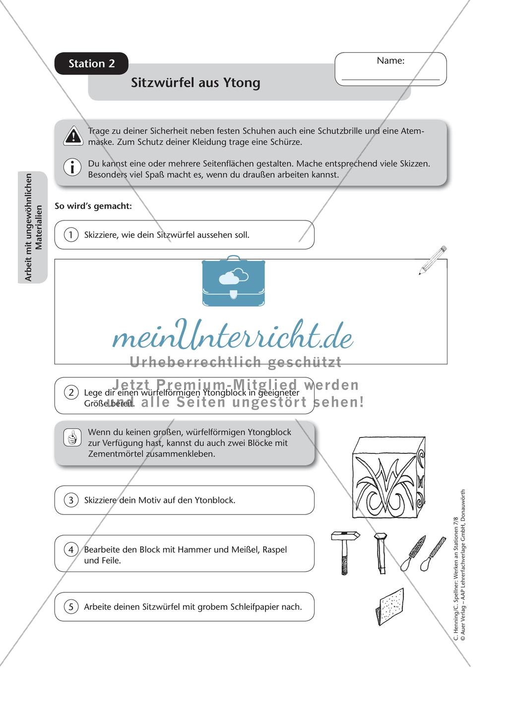 Werken an Stationen: Ungewöhnliche Materialien Preview 8