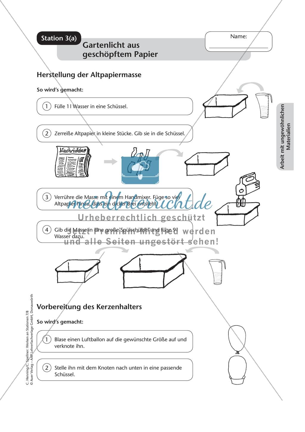 Werken an Stationen: Ungewöhnliche Materialien Preview 9