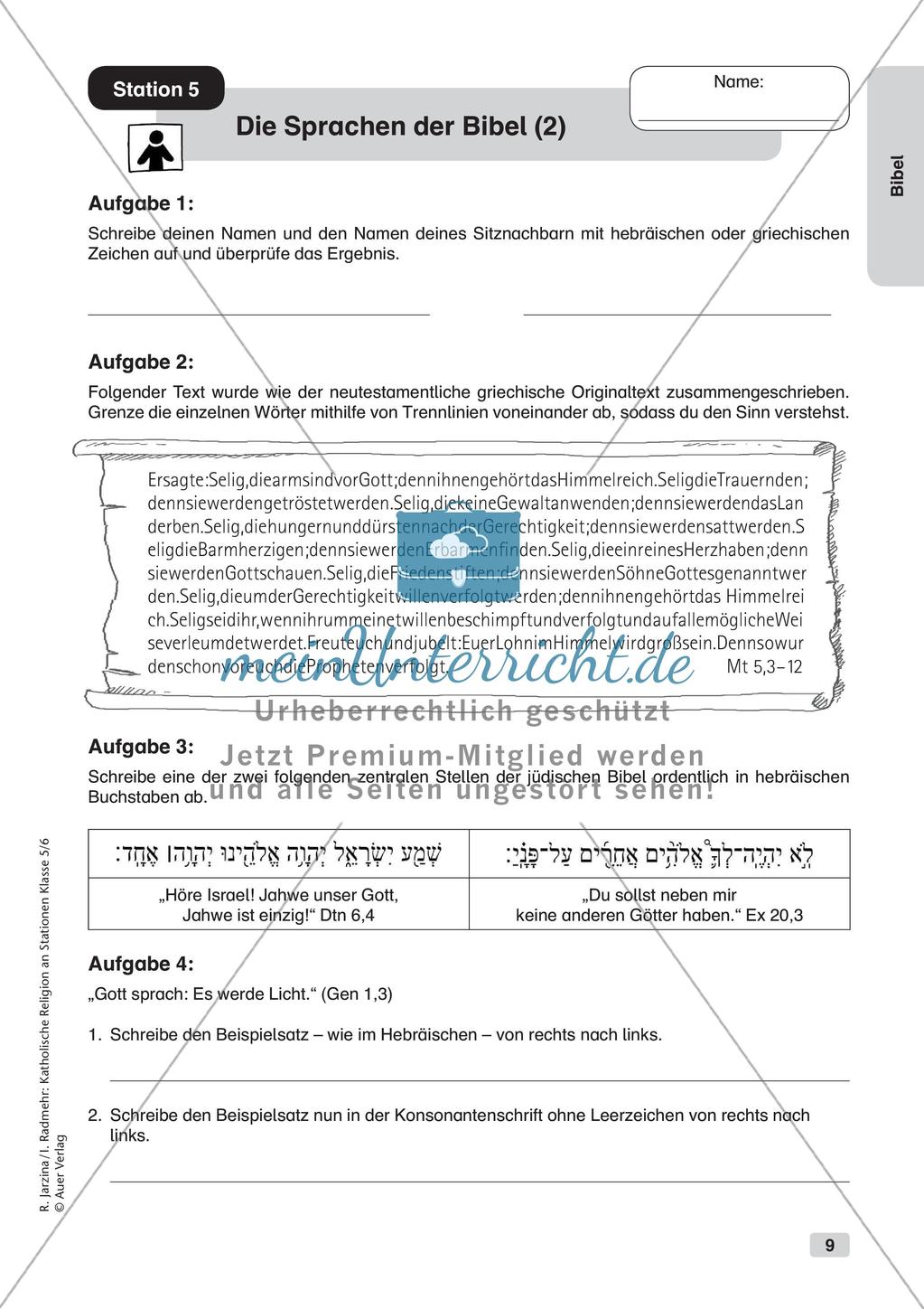 Katholische Religion an Stationen: Bibel Preview 11