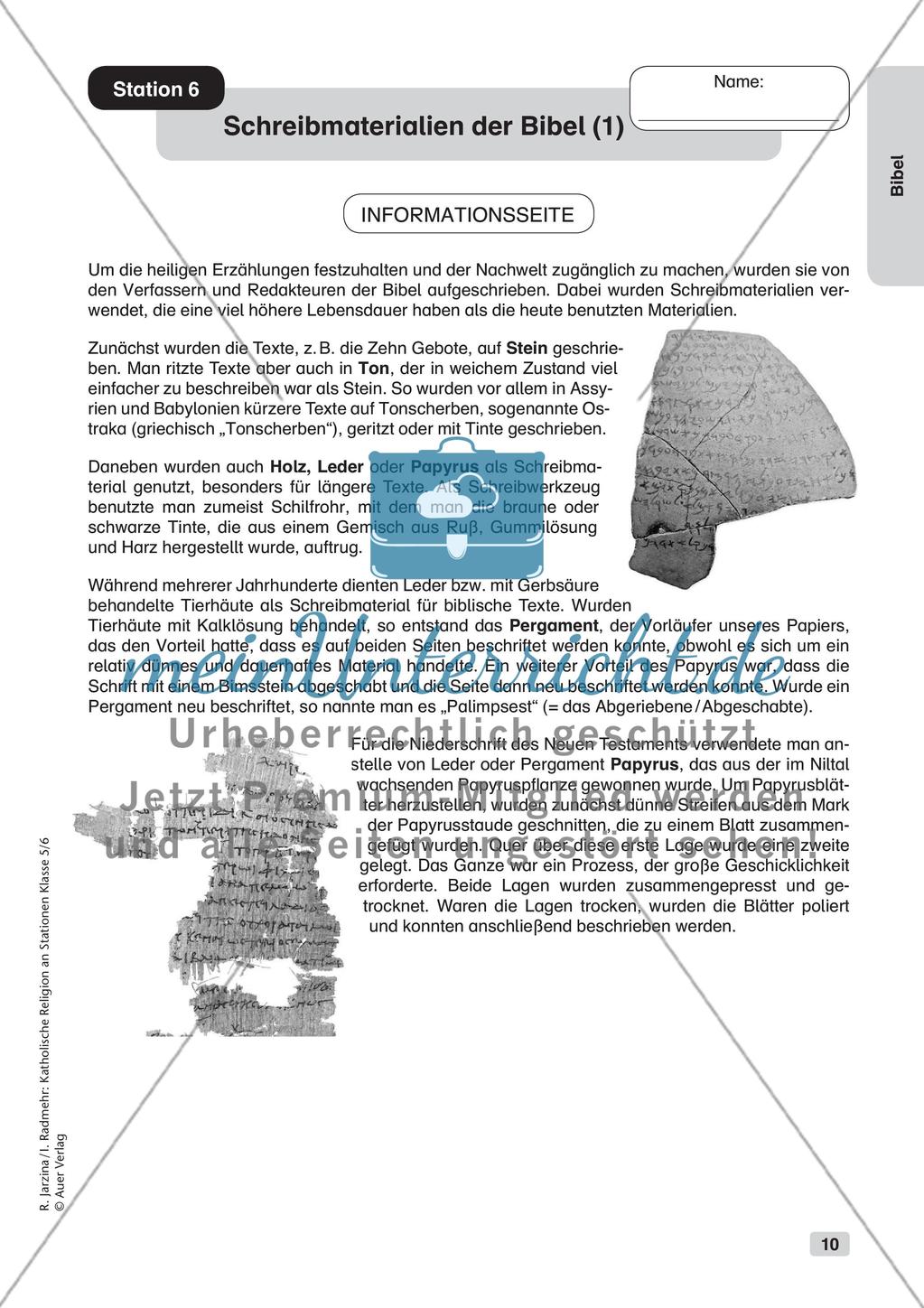 Katholische Religion an Stationen: Bibel Preview 12