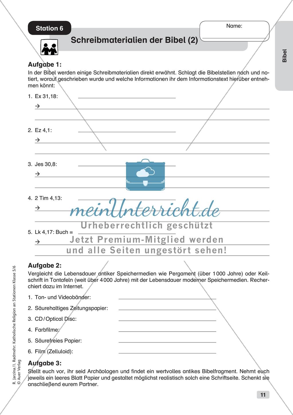 Katholische Religion an Stationen: Bibel Preview 13