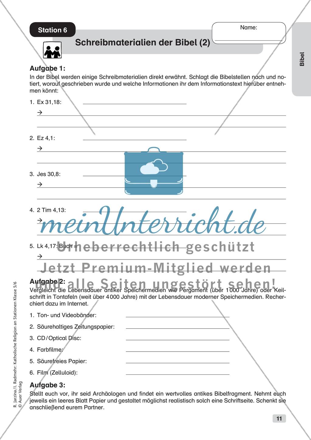 Katholische Religion an Stationen: Bibel Preview 13