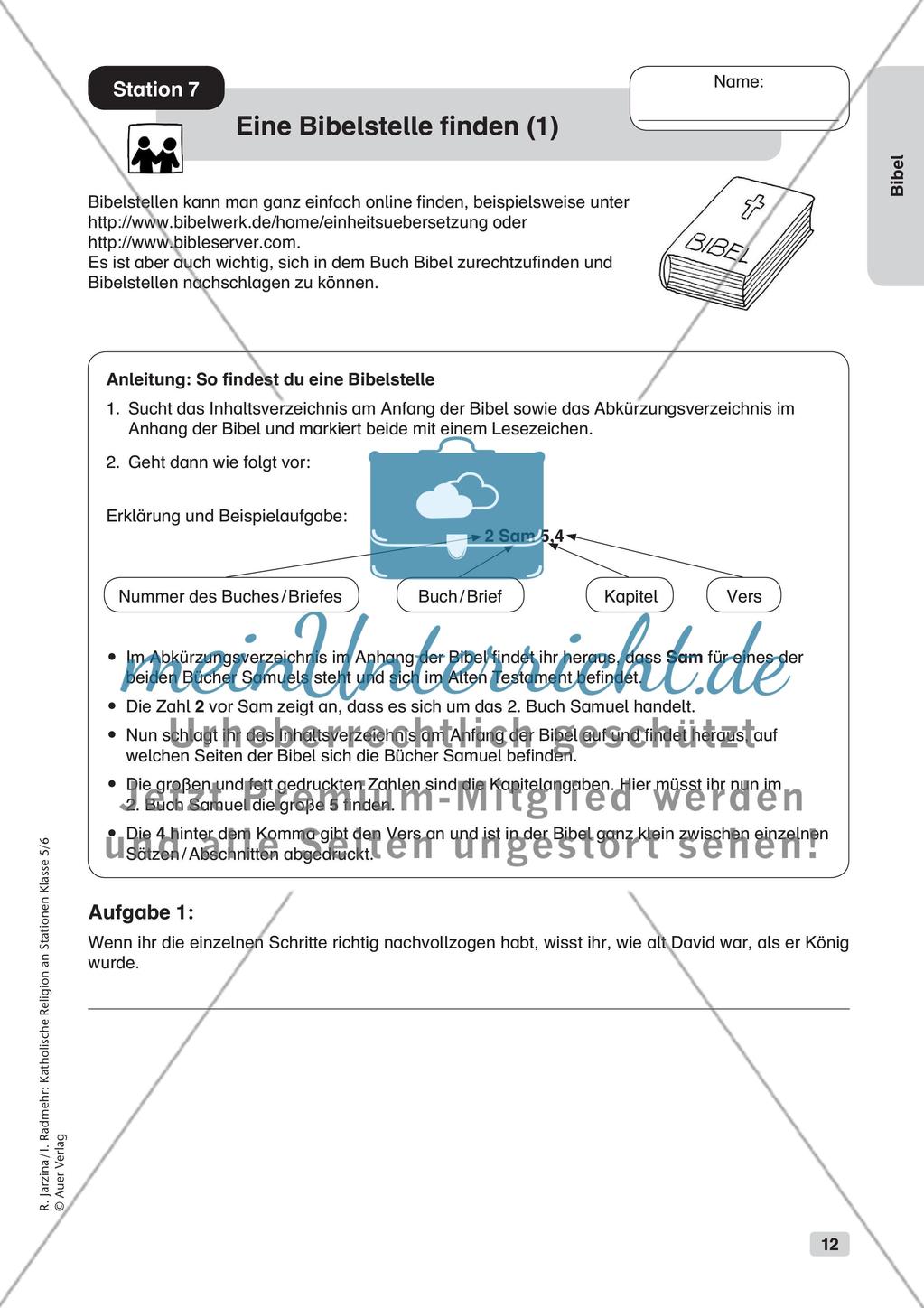 Katholische Religion an Stationen: Bibel Preview 14