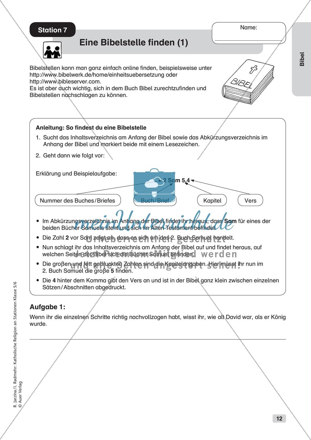 Katholische Religion an Stationen: Bibel Preview 14