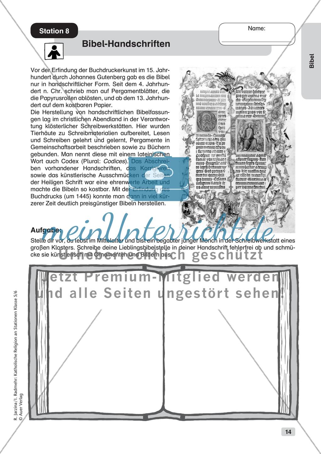 Katholische Religion an Stationen: Bibel Preview 16