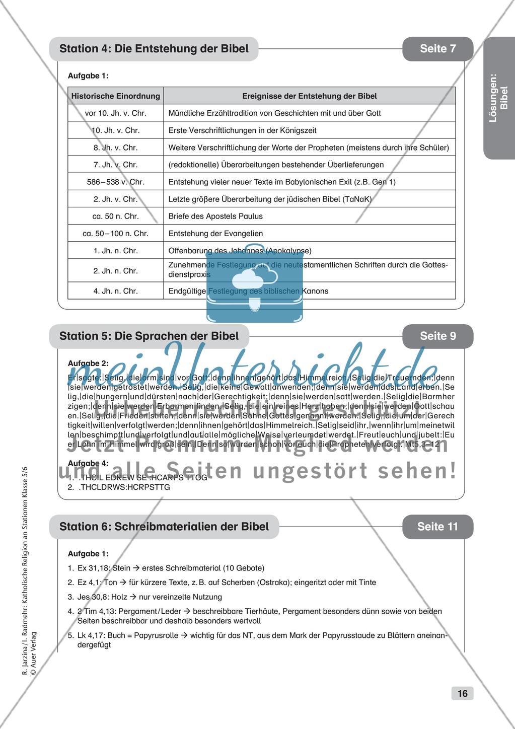 Katholische Religion an Stationen: Bibel Preview 18