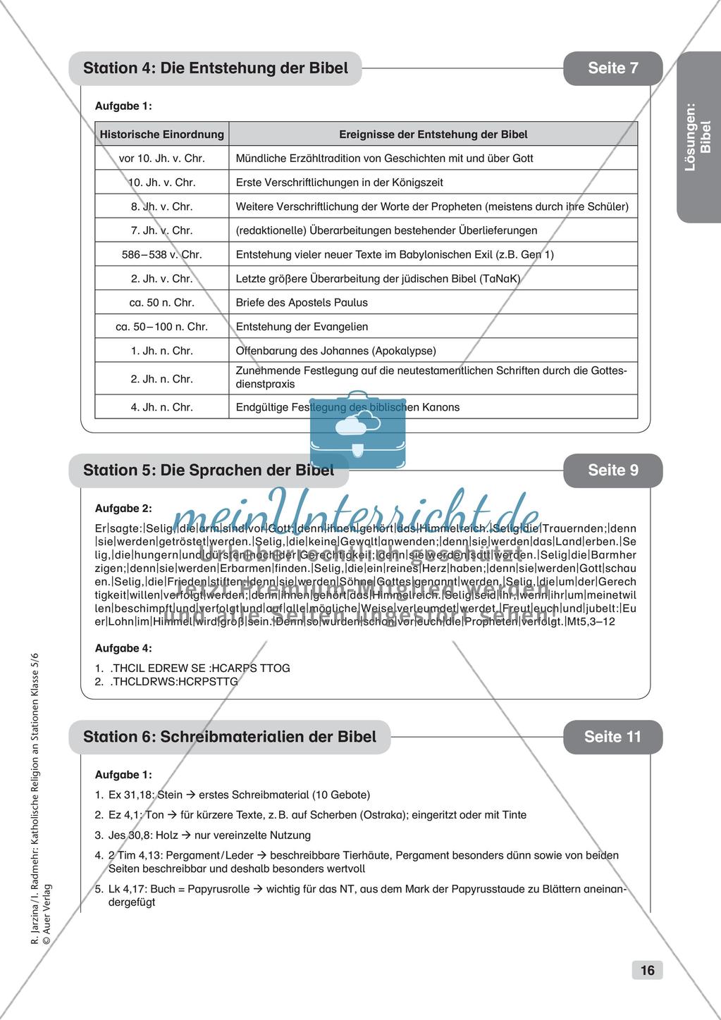 Katholische Religion an Stationen: Bibel Preview 18