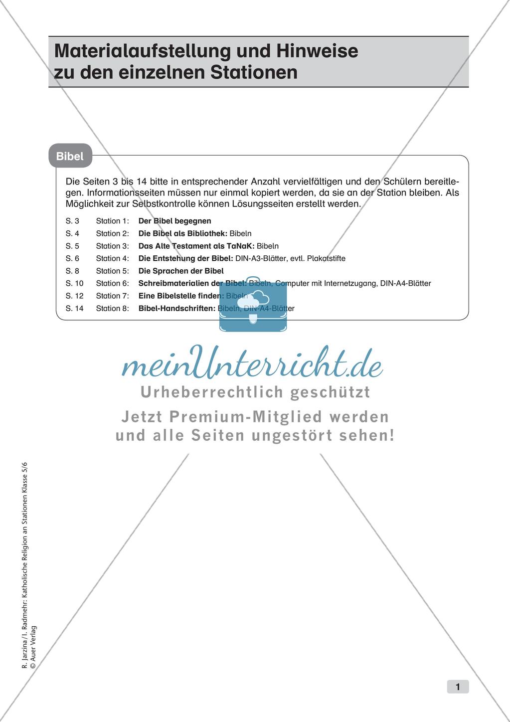 Katholische Religion an Stationen: Bibel Preview 3