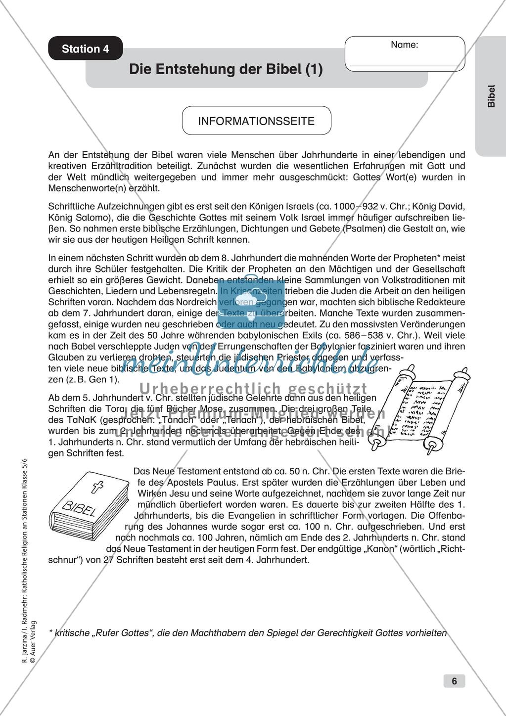 Katholische Religion an Stationen: Bibel Preview 8