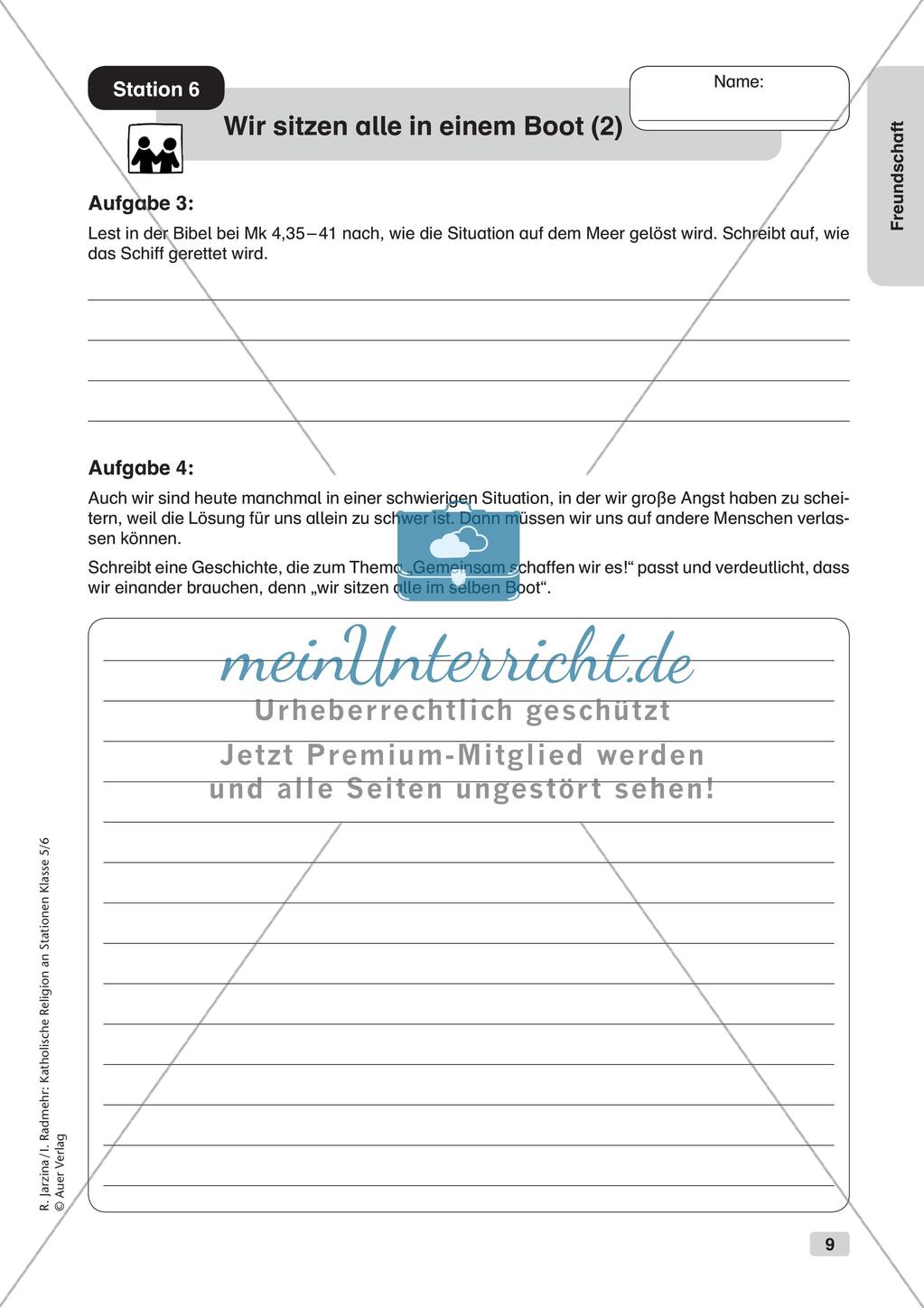Katholische Religion an Stationen: Freundschaft Preview 11