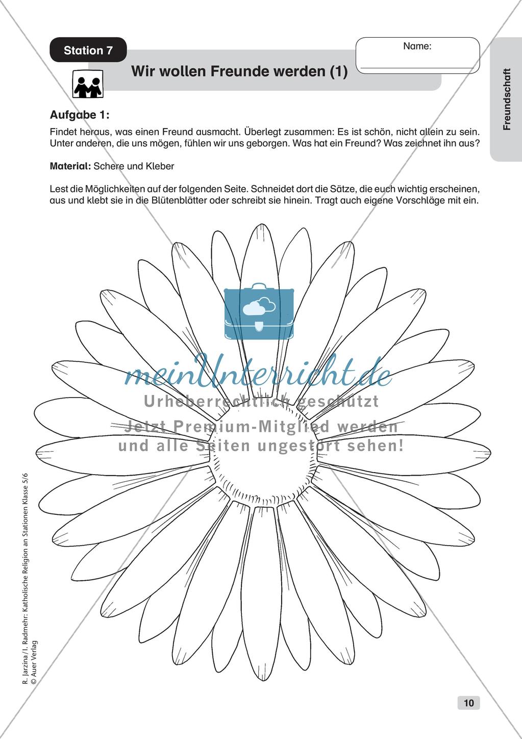 Katholische Religion an Stationen: Freundschaft Preview 12