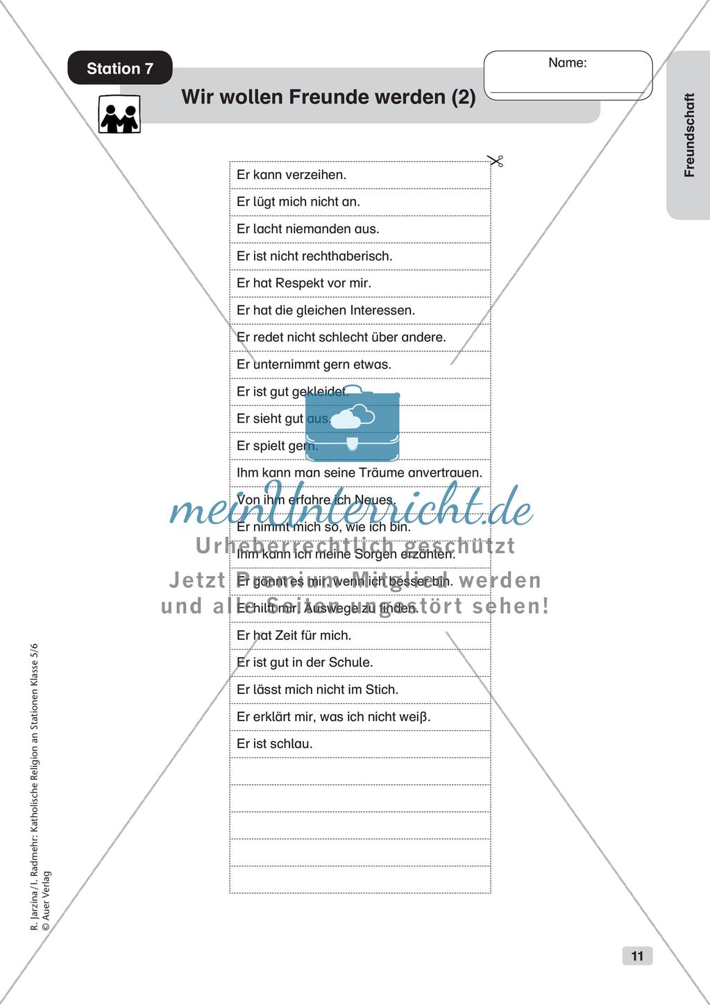 Katholische Religion an Stationen: Freundschaft Preview 13