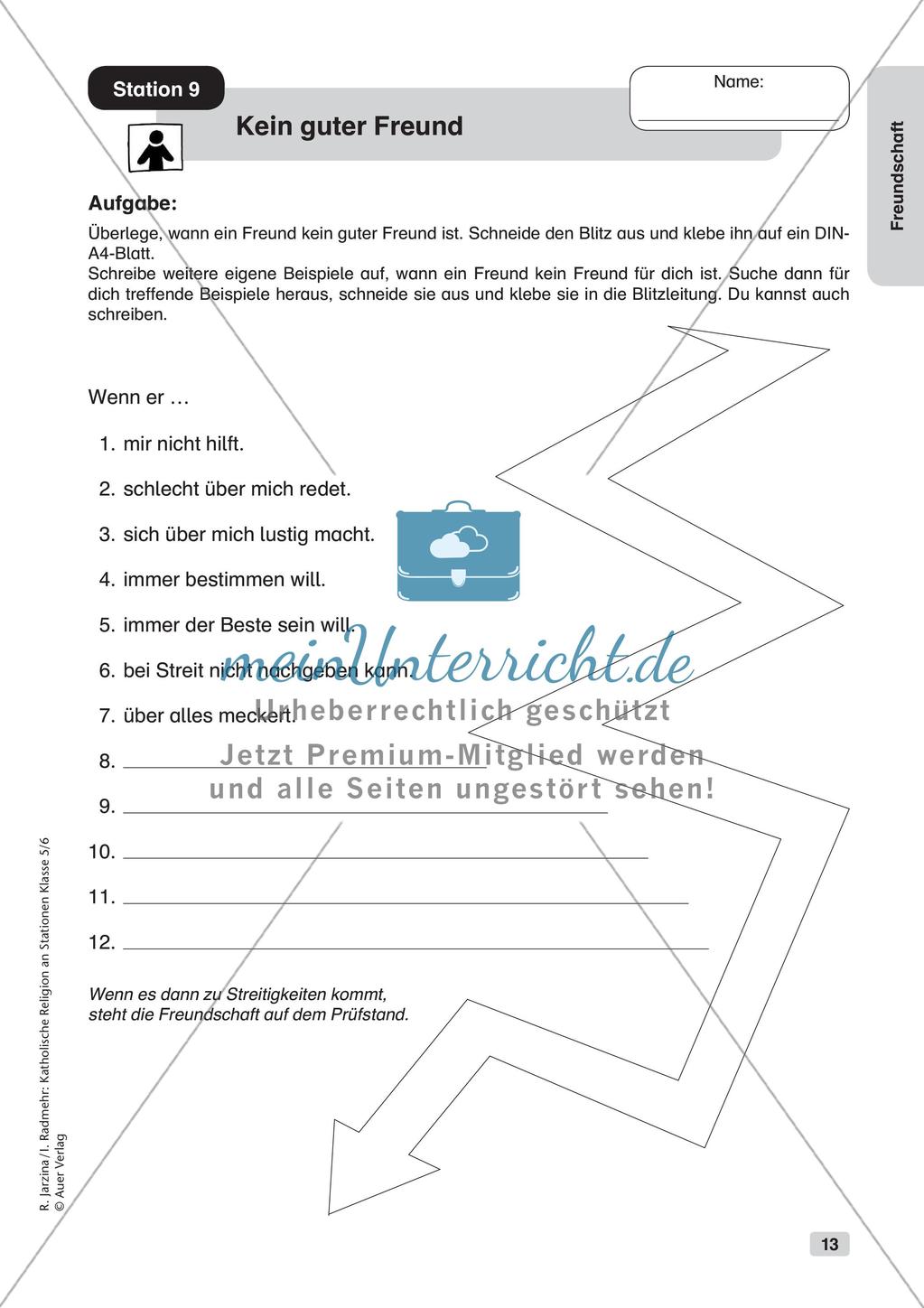 Katholische Religion an Stationen: Freundschaft Preview 15