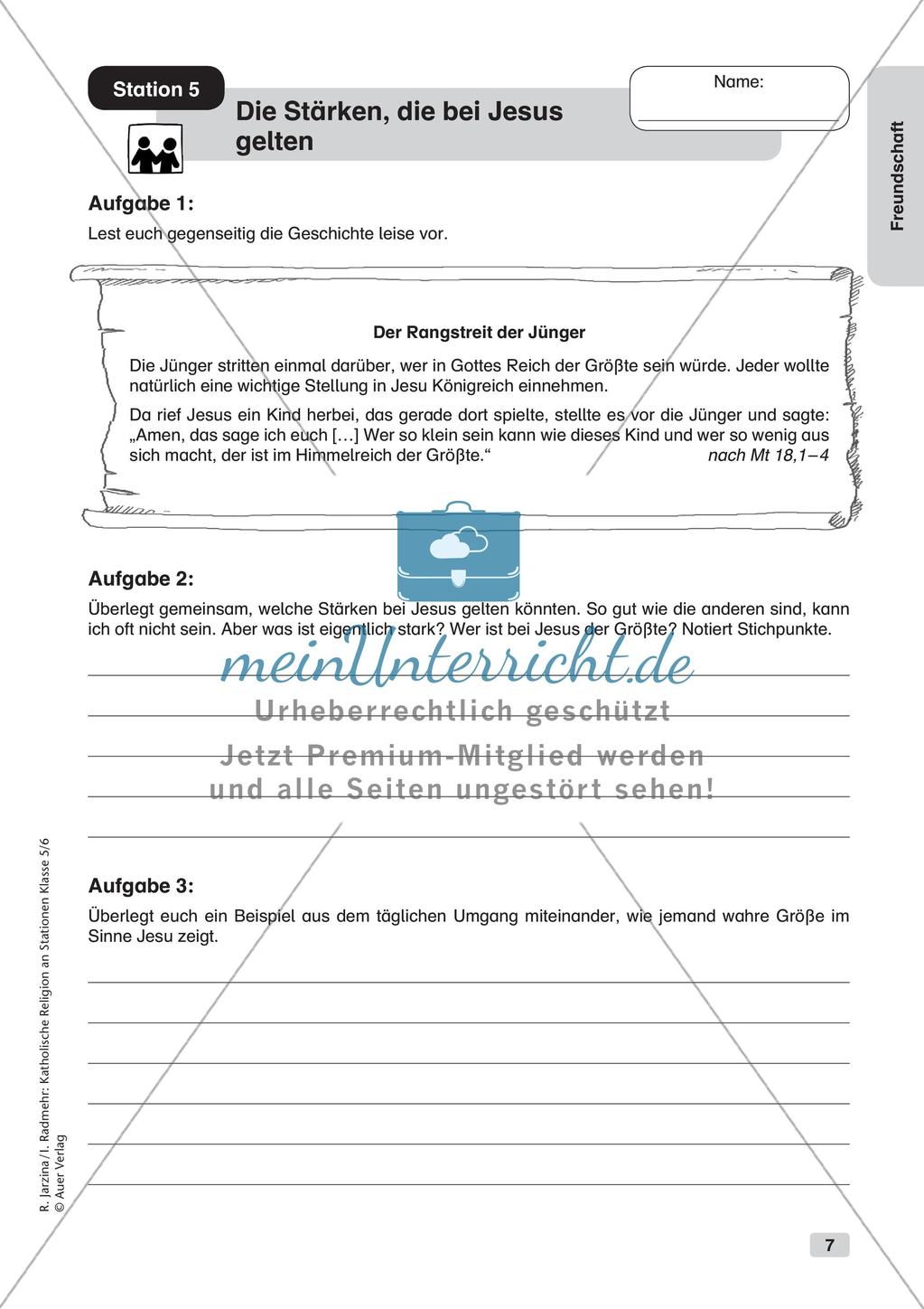 Katholische Religion an Stationen: Freundschaft Preview 9
