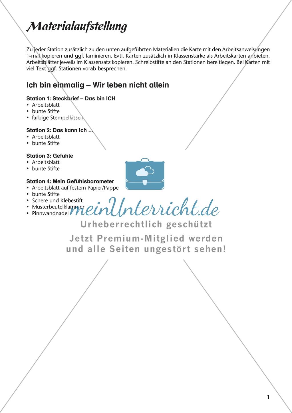 Kath. Religion an Stationen: Einmaligkeit Preview 3