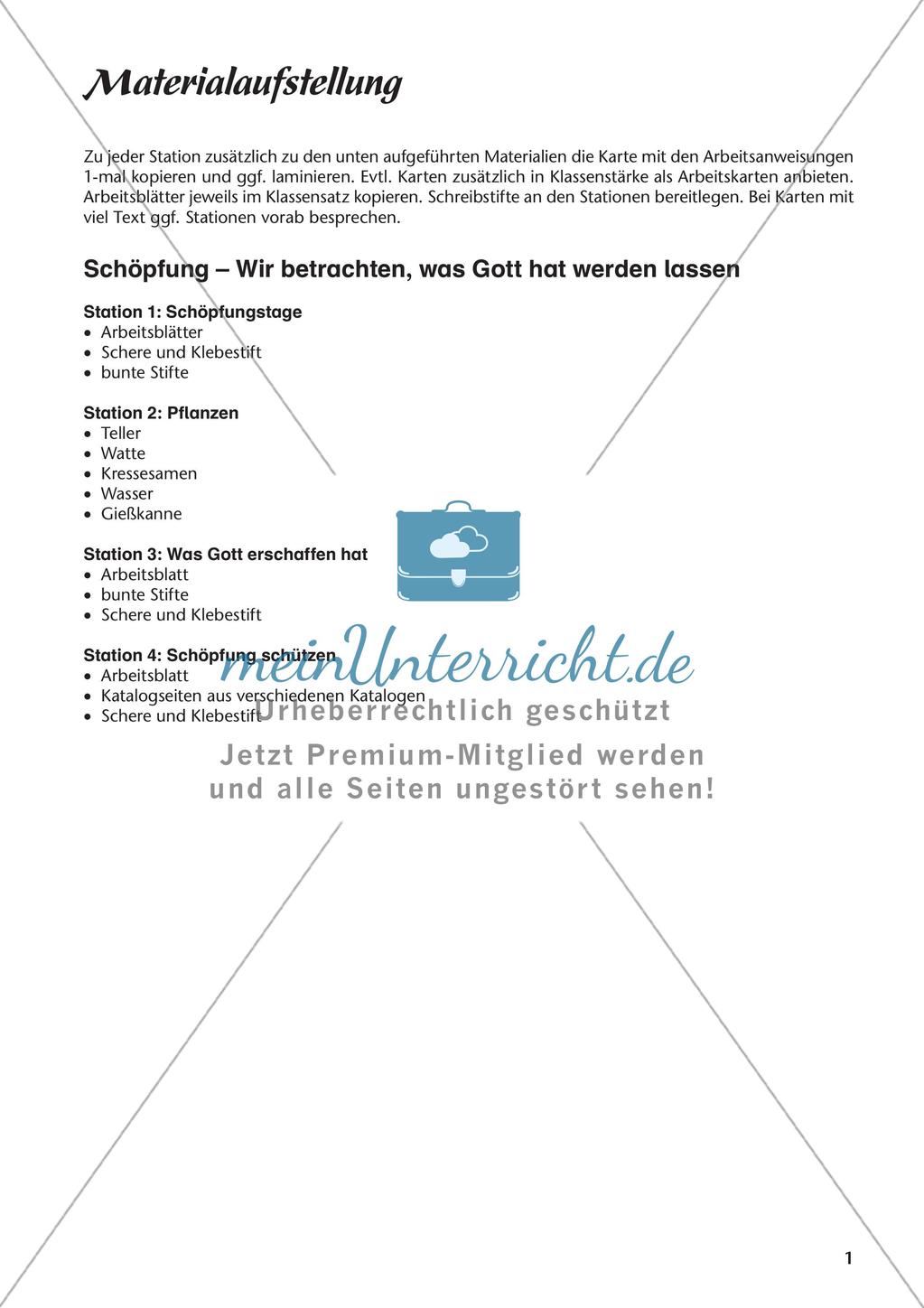 Kath. Religion an Stationen: Schöpfung Preview 3