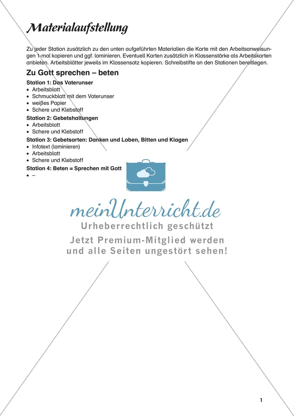 Kath. Religion an Stationen: Beten Preview 3
