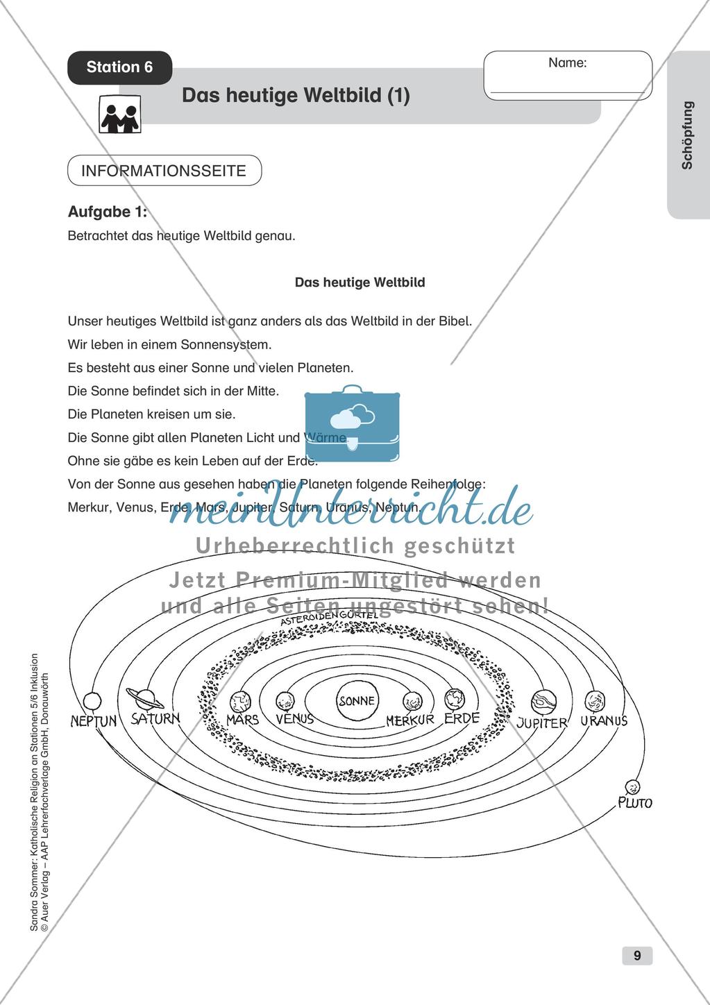 Stationenarbeit Katholische Religion: Die Schöpfung Preview 11