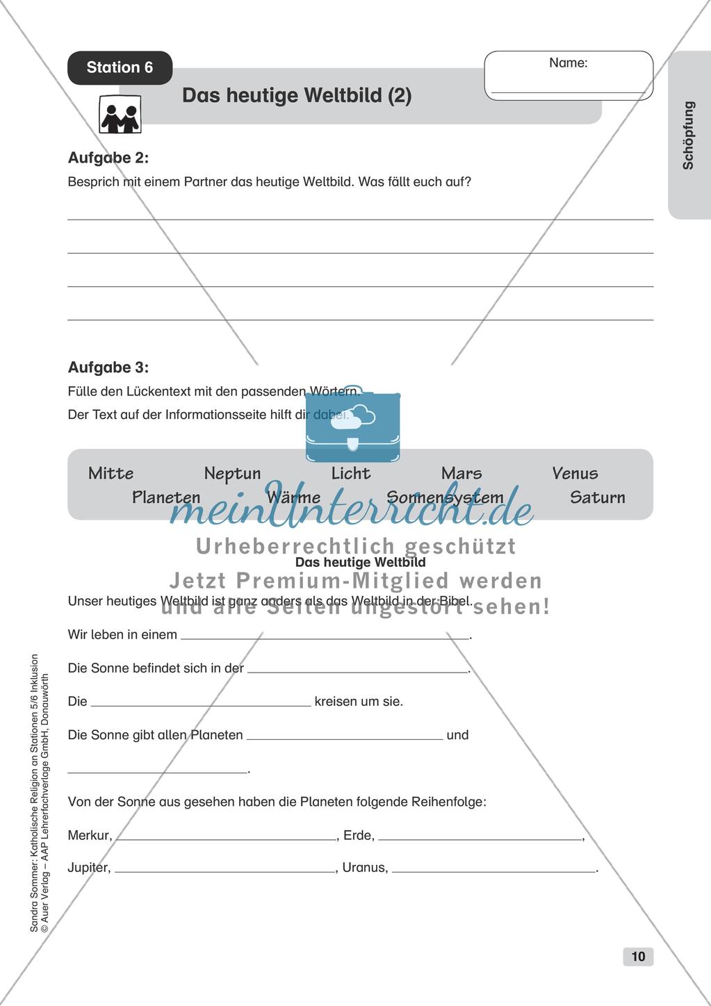 Stationenarbeit Katholische Religion: Die Schöpfung Preview 12