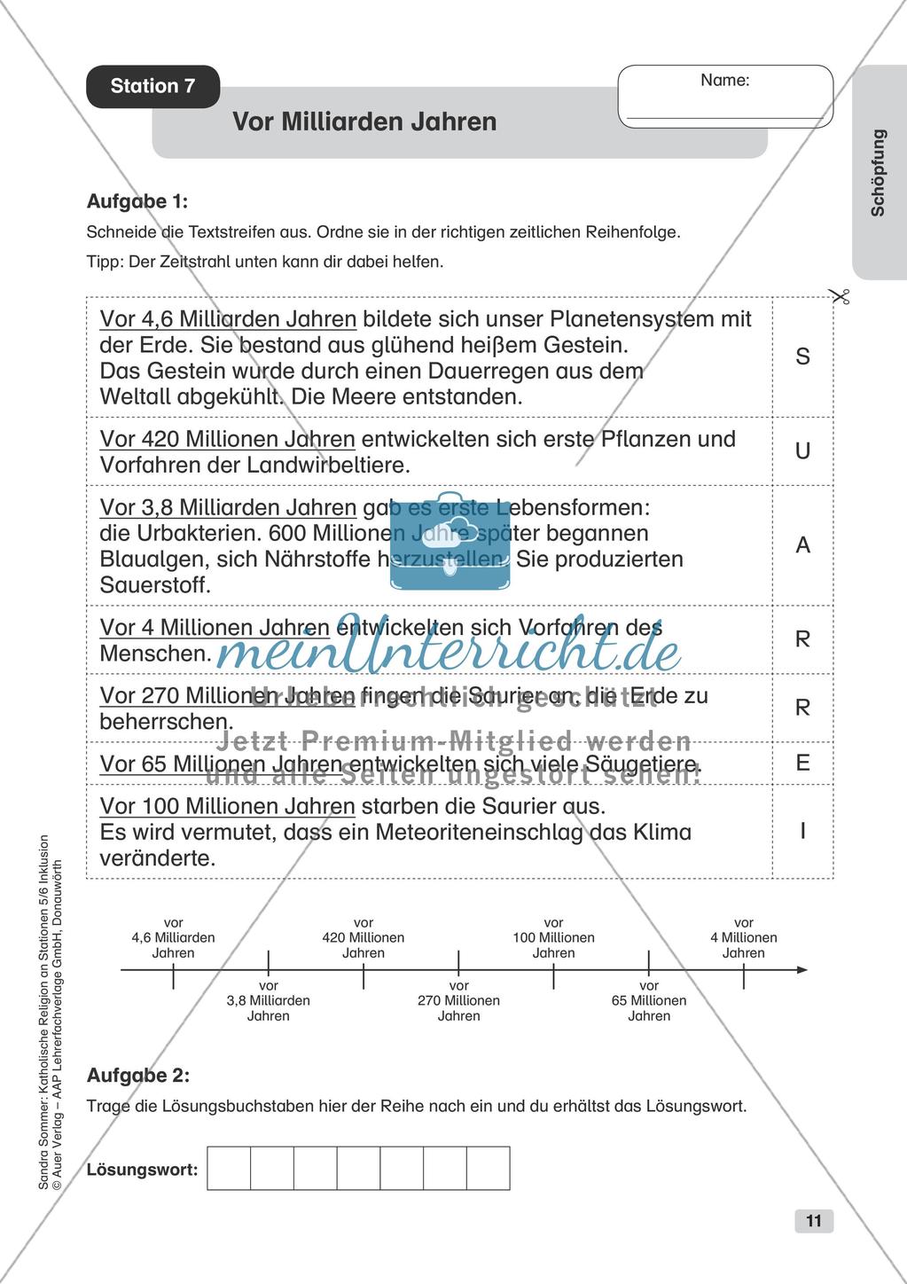 Stationenarbeit Katholische Religion: Die Schöpfung Preview 13