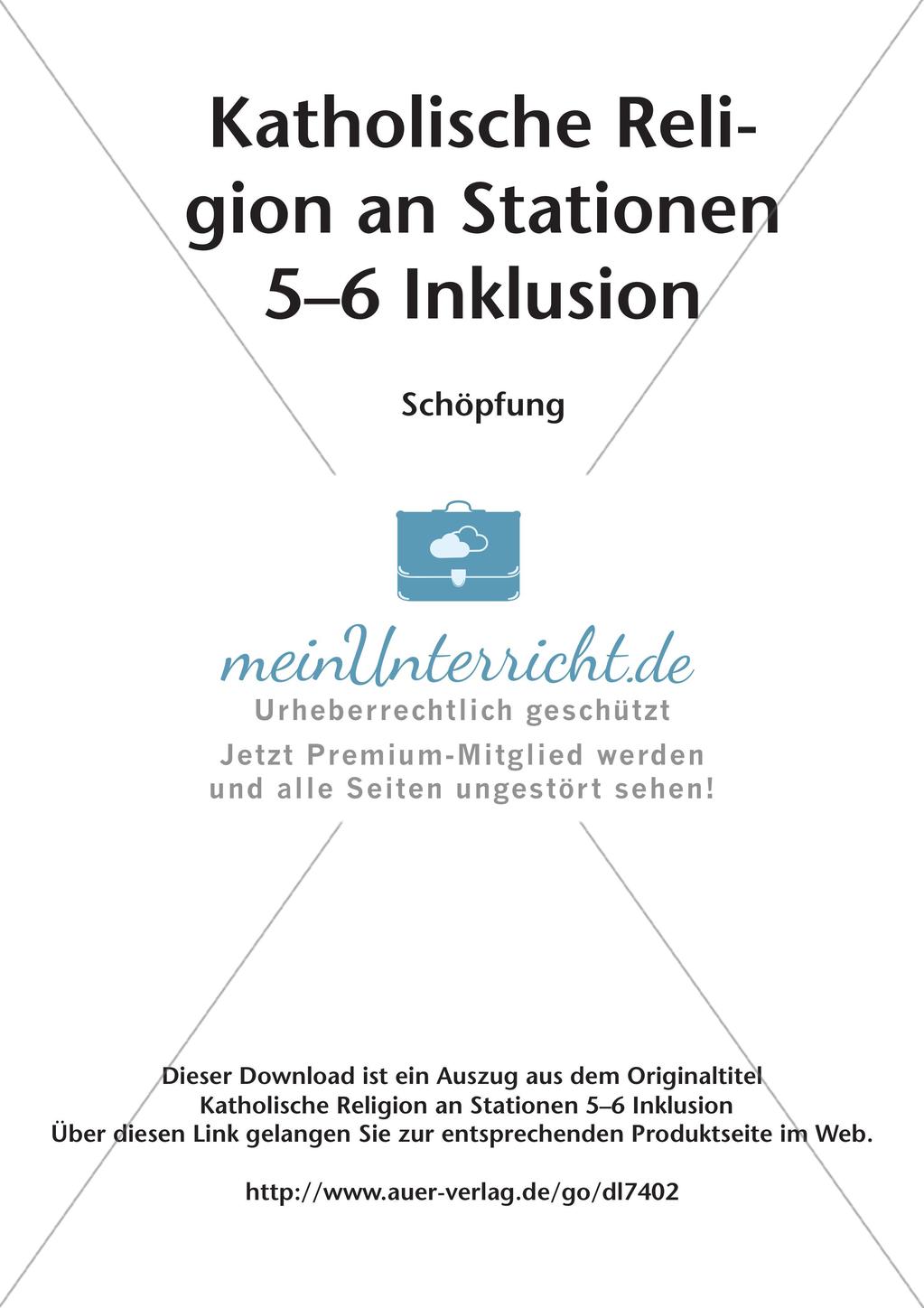 Stationenarbeit Katholische Religion: Die Schöpfung Preview 2