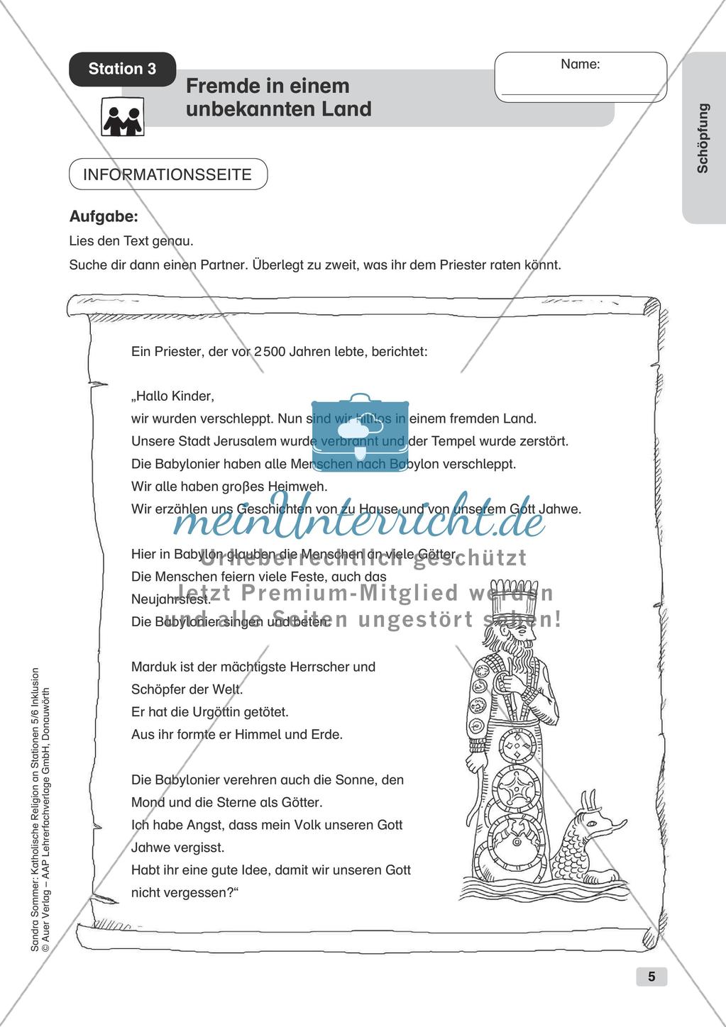 Stationenarbeit Katholische Religion: Die Schöpfung Preview 7