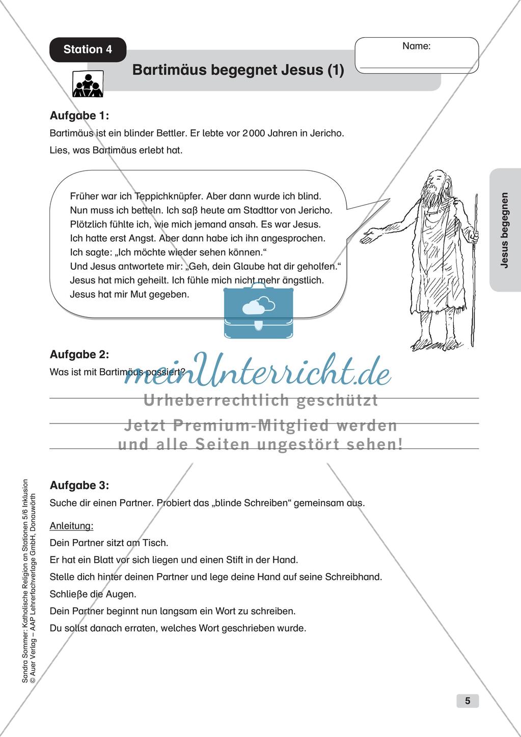 Stationenarbeit Katholische Religion: Jesus begegnen Preview 7