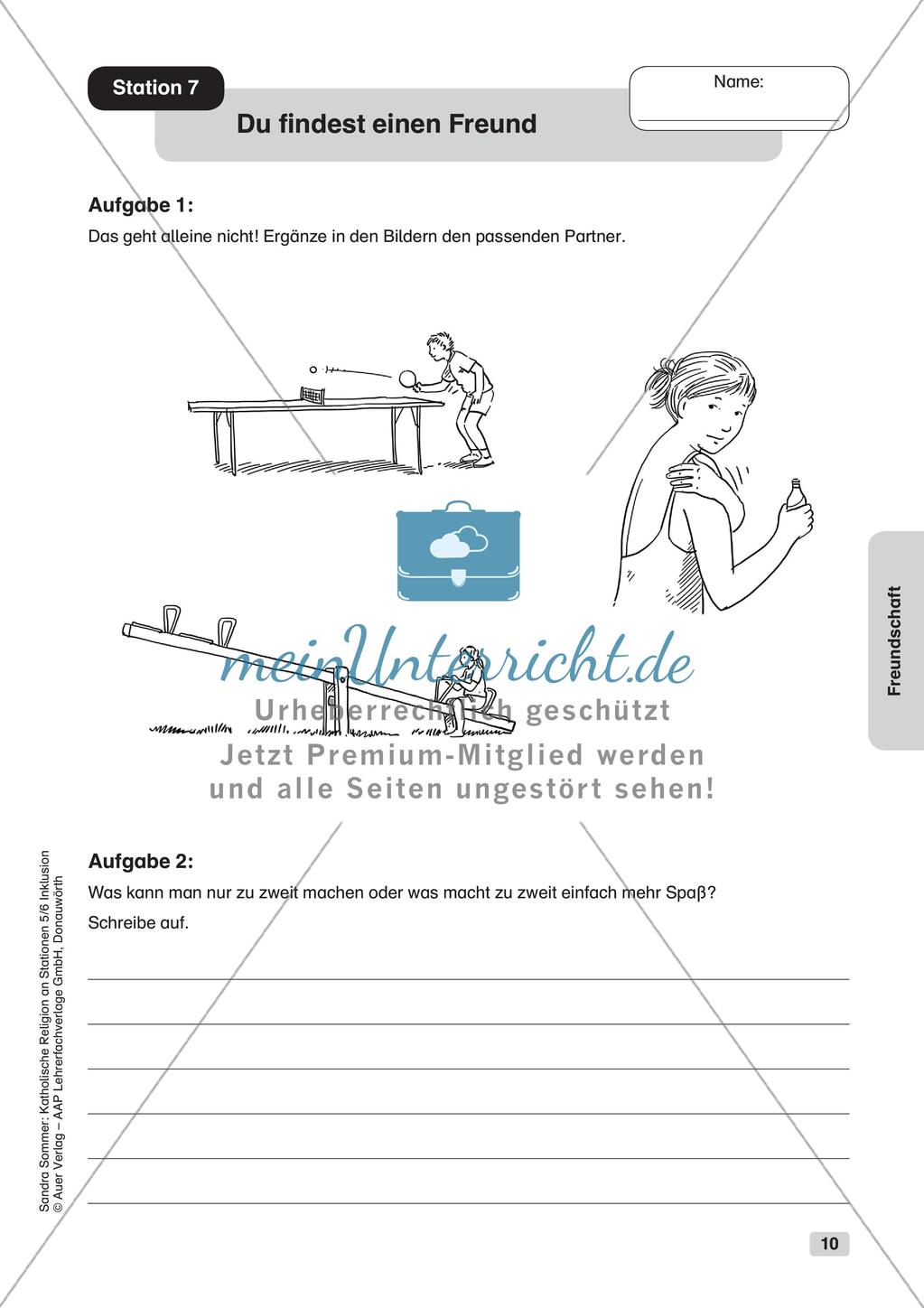 Stationenarbeit: Freundschaft Preview 12