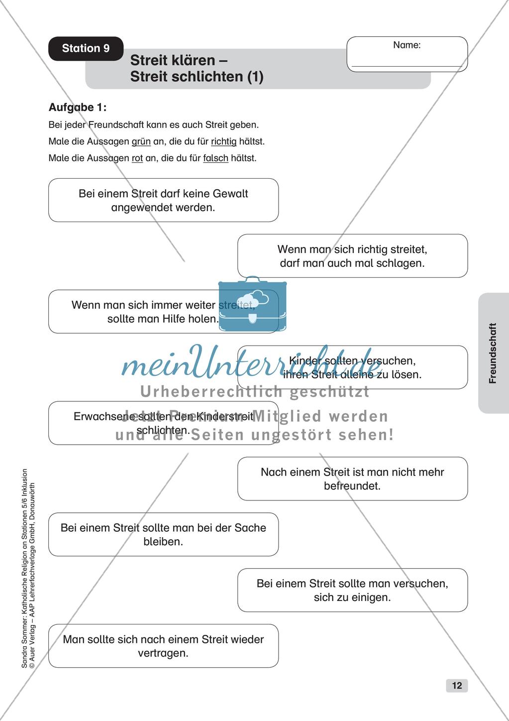 Stationenarbeit: Freundschaft Preview 14