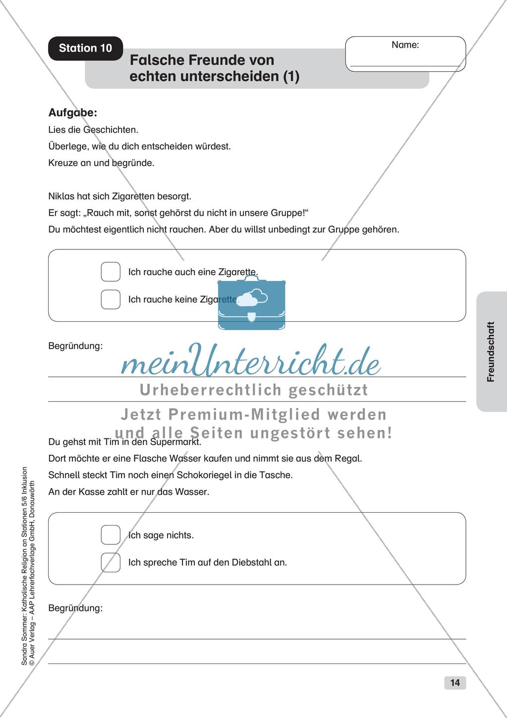 Stationenarbeit: Freundschaft Preview 16