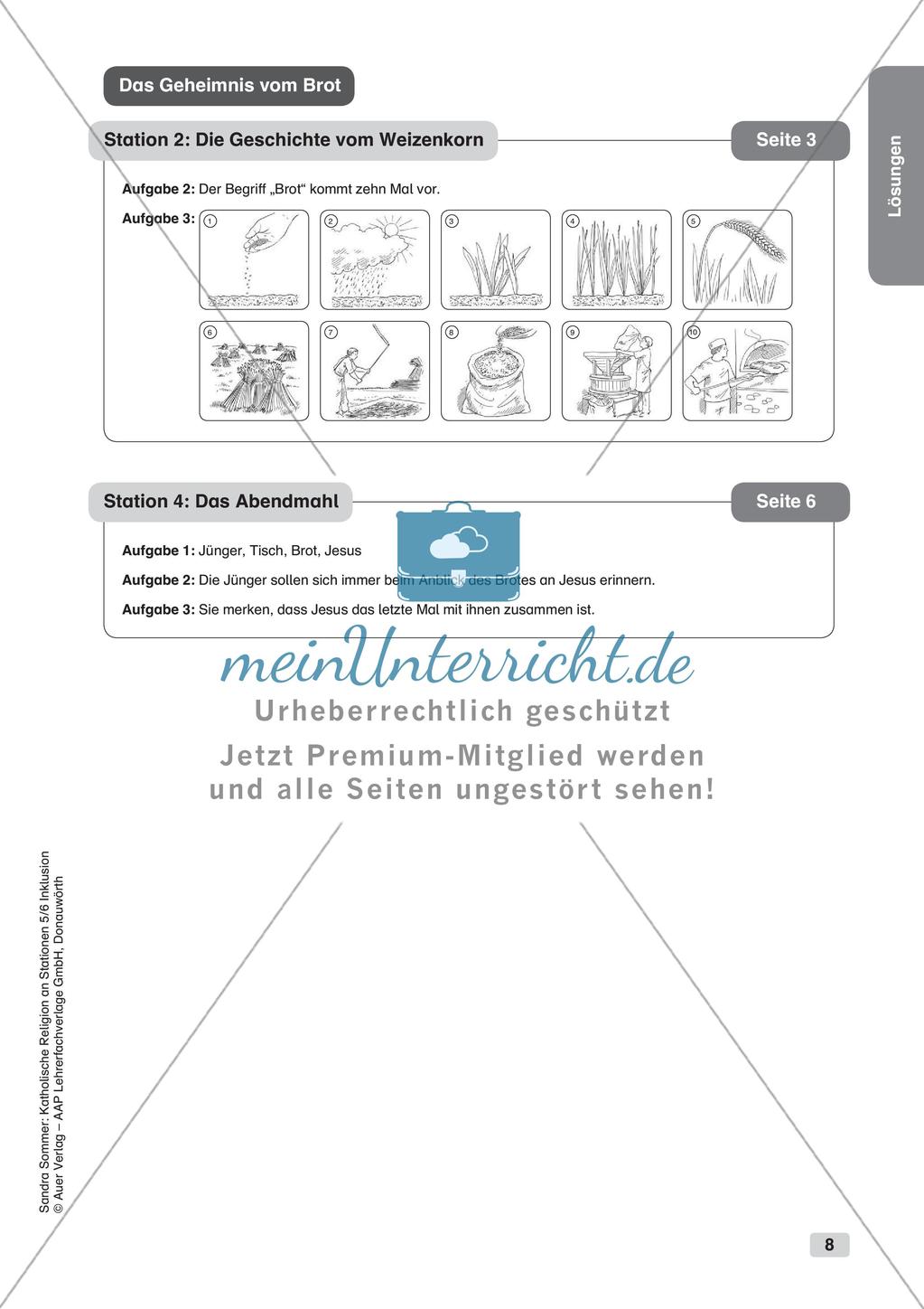 Stationenarbeit: Das Brot und das letzte Abendmahl Preview 10