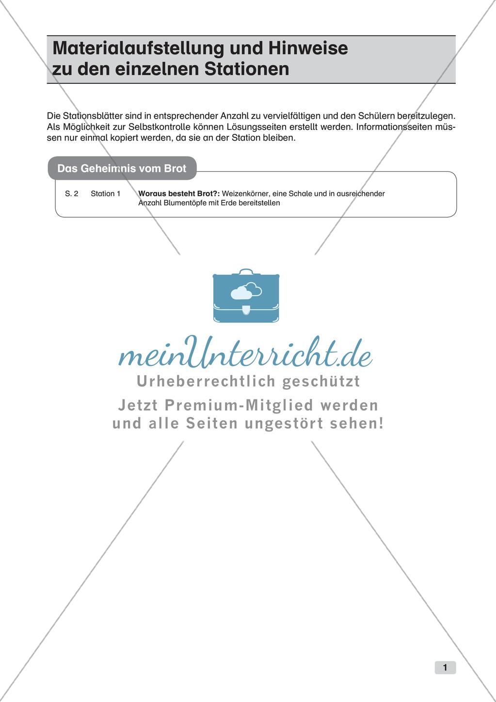 Stationenarbeit: Das Brot und das letzte Abendmahl Preview 3