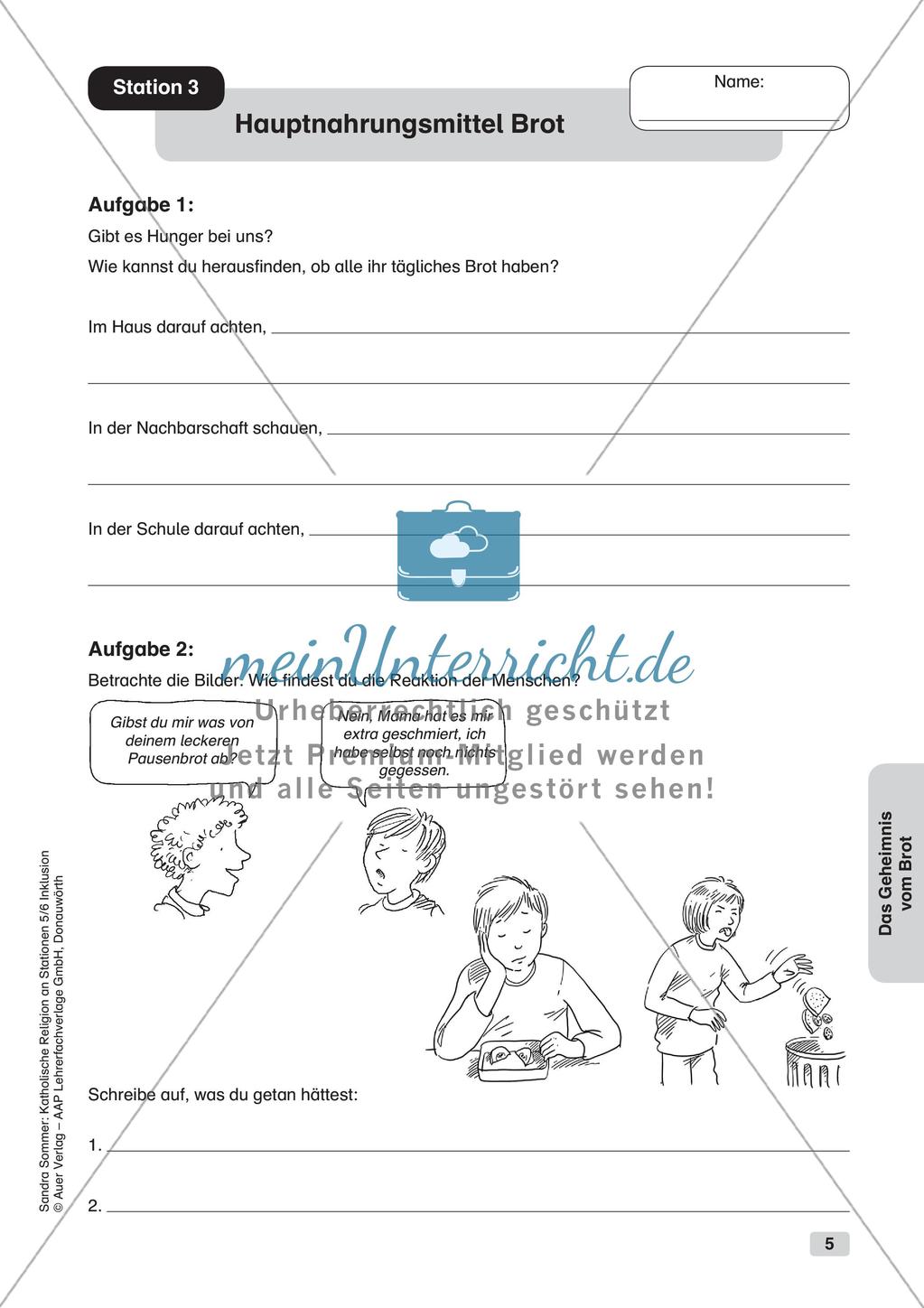 Stationenarbeit: Das Brot und das letzte Abendmahl Preview 7