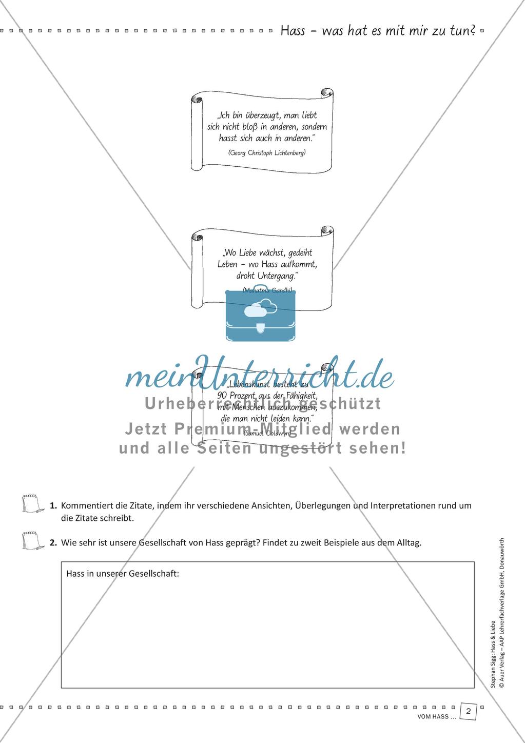 Unterrichtseinheit zu Hass & Liebe Preview 4