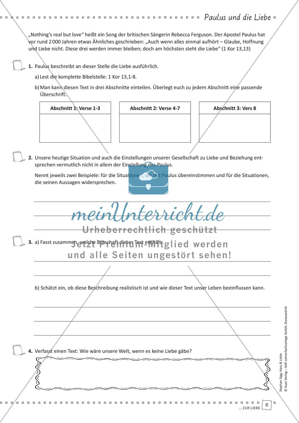 Unterrichtseinheit zu Hass & Liebe Preview 8