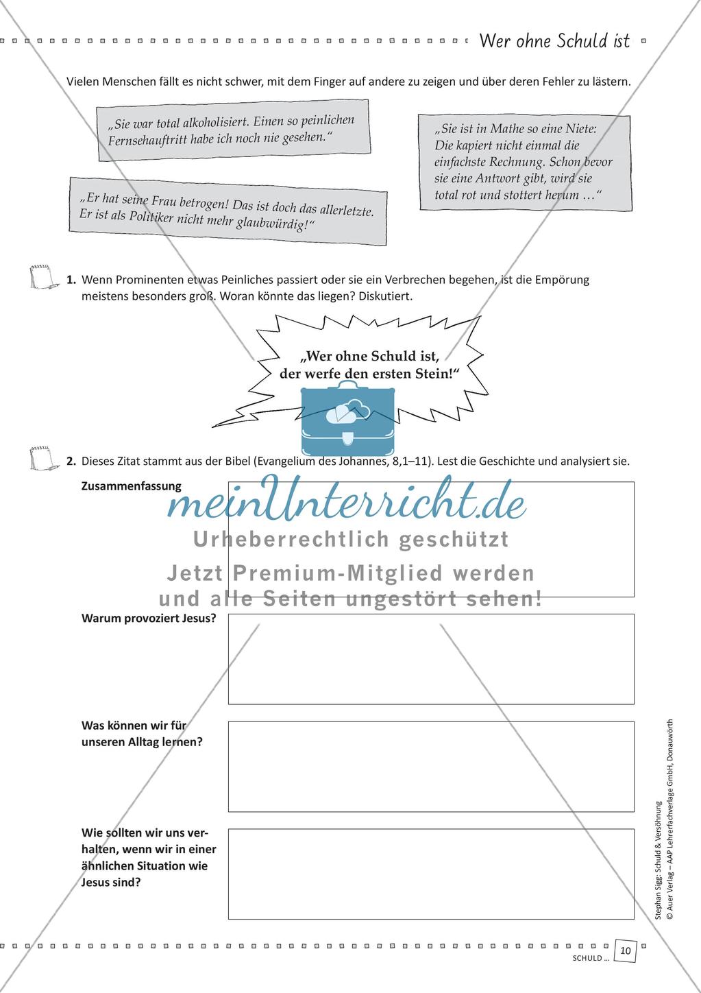 Unterrichtseinheit: Schuld und Gewissen Preview 12